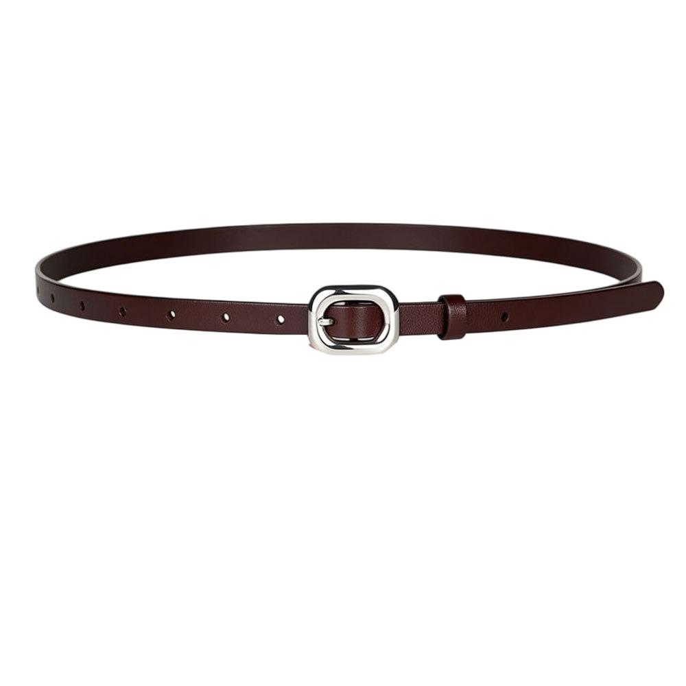 Comfortable Jeans Belt Sturdy Waist Belt Trendy Women s Thin Leather Belt  Clothing Accessories кофейный