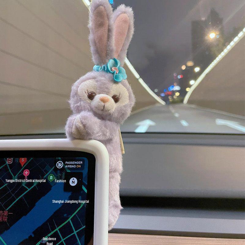 Charming Car Ornaments: Plush Passenger Seat Toys & Decorations for Women, Perfect for Tesla.