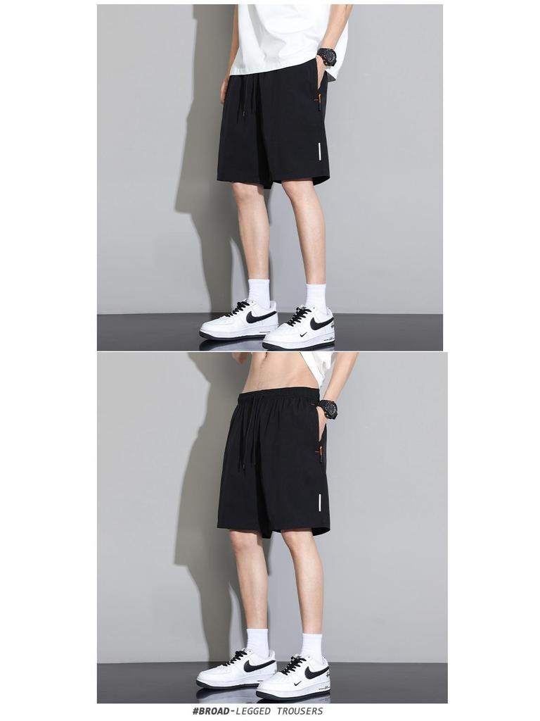 Men's Lightweight Ice Silk Casual Shorts - Trendy Loose-Fit Beach & Sports Pants