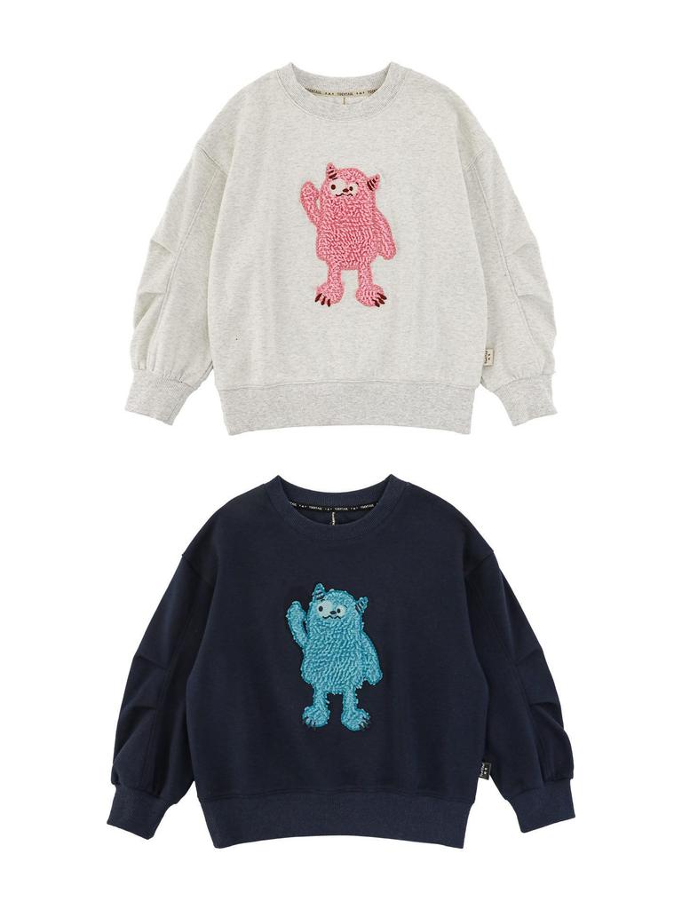 Youanbo 2026 Spring Double-Sided Knit Cartoon Hoodie - Long Sleeve, Round Neck, Loose Fit