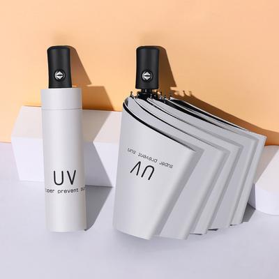 Umbrella Three-fold Thickened Vinyl Automatic Sunscreen Umbrella Weather and Rain Umbrella Folding Parasol