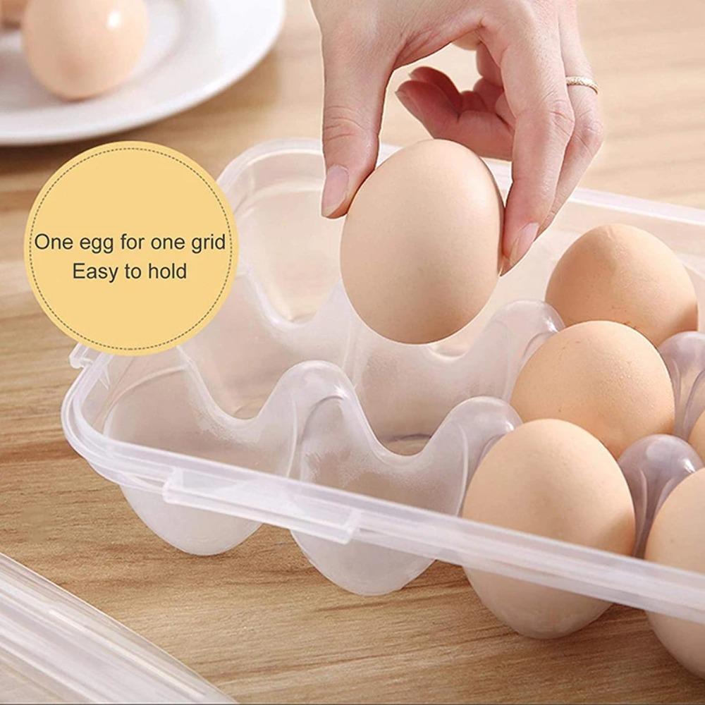 Fresh Preservation Egg Tray with Lid Fridge Egg Organizer Portable Egg Drop Rack  Kitchen