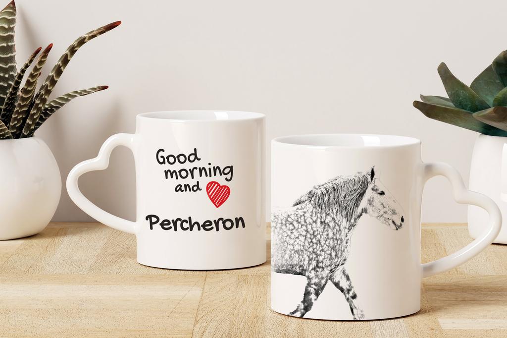 Percheron - cup with a horse, a cute cup with a heart-shaped handle, a universal gift from the Art-Dog brand