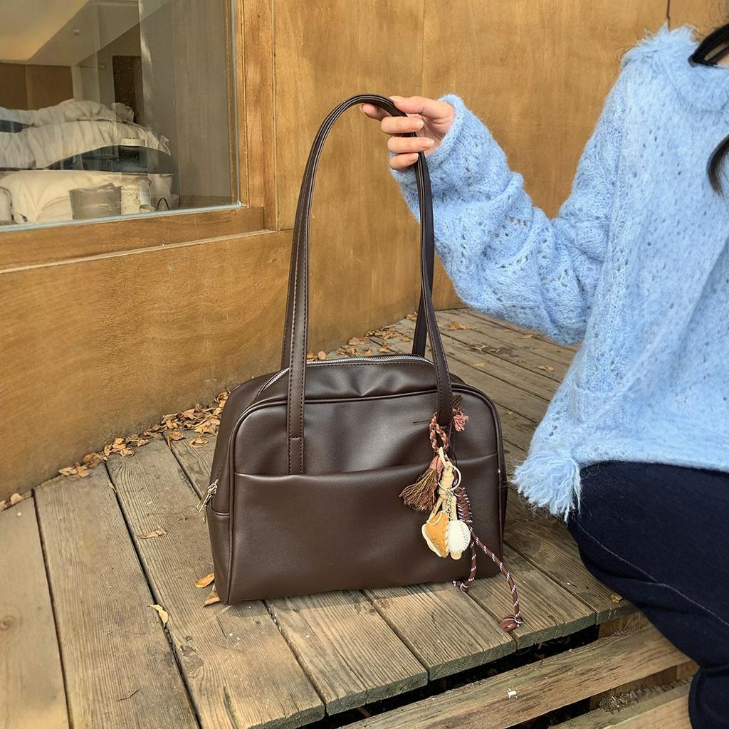 Korean Style Large Capacity Single Shoulder Women's Bag Versatile Vintage Underarm Bag Autumn 2025 New Arrival Tote Bag