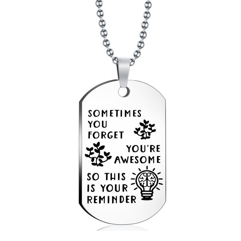 Stainless Steel Keychain Pendant Necklace Personalized Creative Gift Bag Pendant Pendant Stainless Steel Keychain for Backpack Bag Pendant