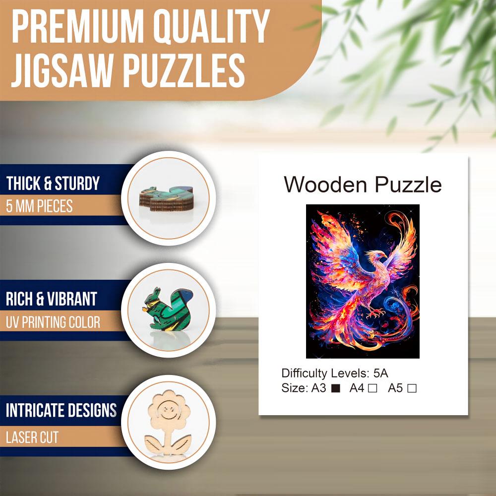 Colorful Bird Wooden Puzzle for Jigsaw Lover, Uniquely Stress Relieves Toys, Christmas Birthday Gift Home Decor Family Game