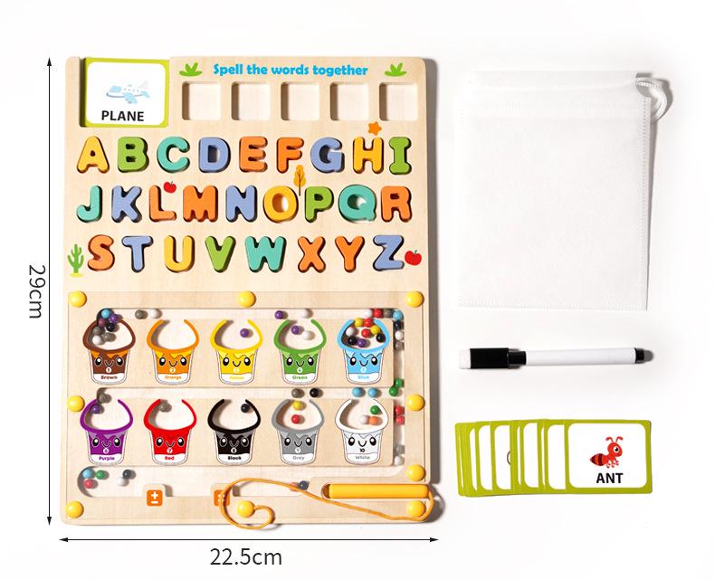 Children's Magnetic Wooden Marble Maze: Early Education & Logic Training Toy