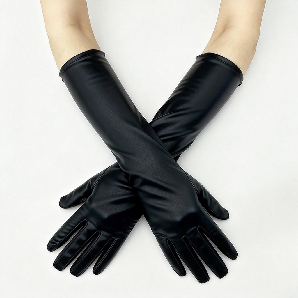 Stretch Leather Gloves for Halloween Party and Stage Performances