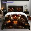 Epic Fantasy Battle Scene Bedding (1 * duvet cover + 2 * pillowcase, without core) 2D Flat Soft and comfortable Bedding set Christmas birthday gift