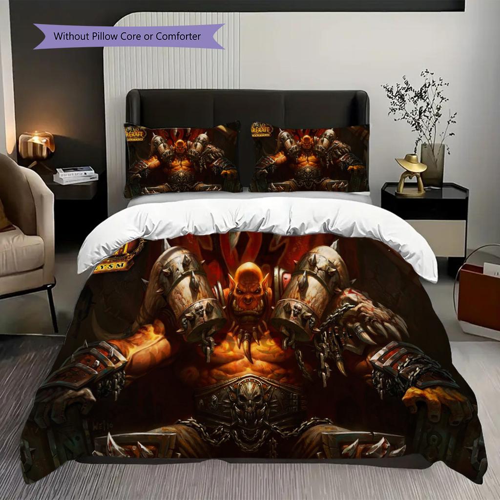 Epic Fantasy Battle Scene Bedding (1 * duvet cover + 2 * pillowcase, without core) 2D Flat Soft and comfortable Bedding set Christmas birthday gift