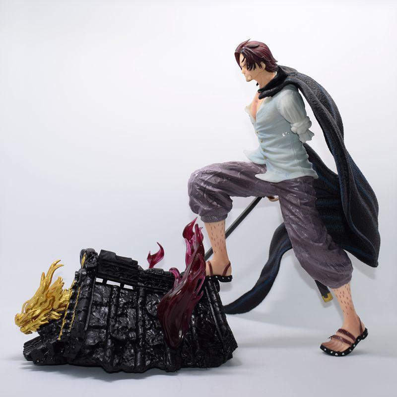 30cm Anime One Piece Roof Red Hair Shanks Battle Figure Statue Model Collection Decoration Desktop Decorate Toys Boys Gifts