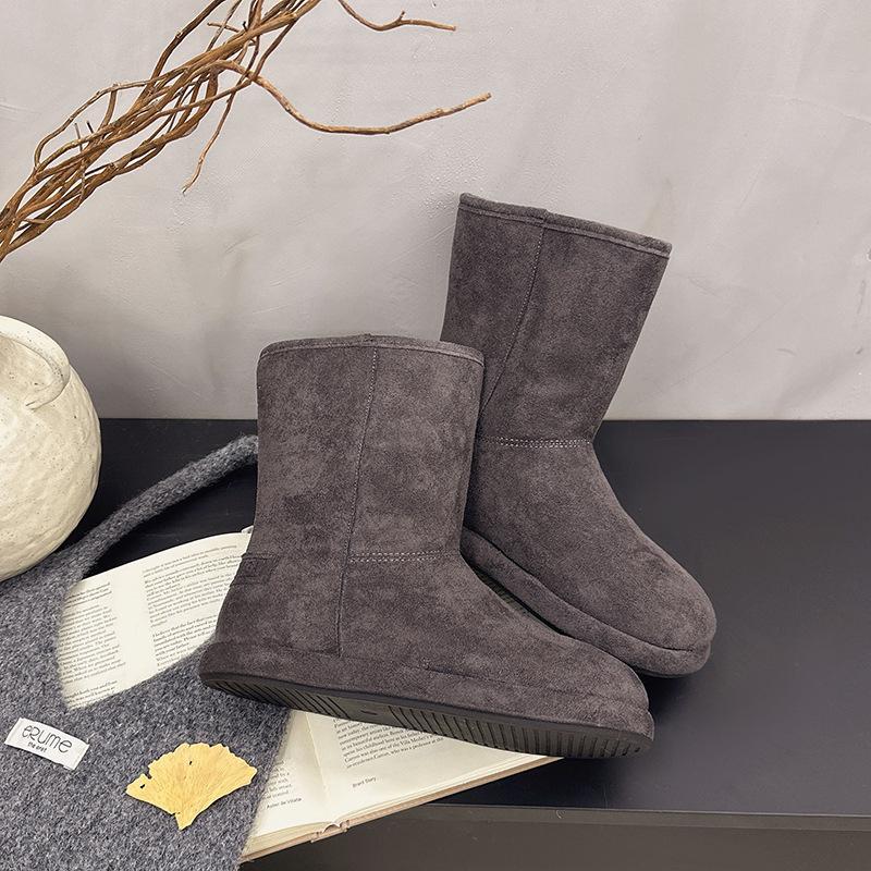 Women's lightweight comfortable thick sole cold warm padded snow boots non-slip wear outdoor sports mid-calf cotton boots