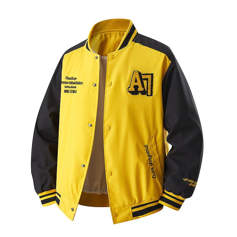 Colorful Baseball Jacket for Men, Loose and Versatile Clothing for Spring and Autumn, Hong Kong Style Casual Couple Jacket