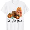 C'est l'Automne Y'all Chien Spitz Léo Coquette Nœud Citrouille Hommes Femmes Enfants T-Shirt