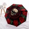 Day of the Dead Skull & Roses Circular Wall ArtUmbrella, Portable 3-Fold Umbrella for Men & Women,Christmas Gift ES254