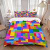 3pcs Set Building Block Jigsaw Puzzle 1 Quilt Cover + 2 Pillowcases, All Seasons Bedroom Setting, Perfect for Home and Dorm Decor A195