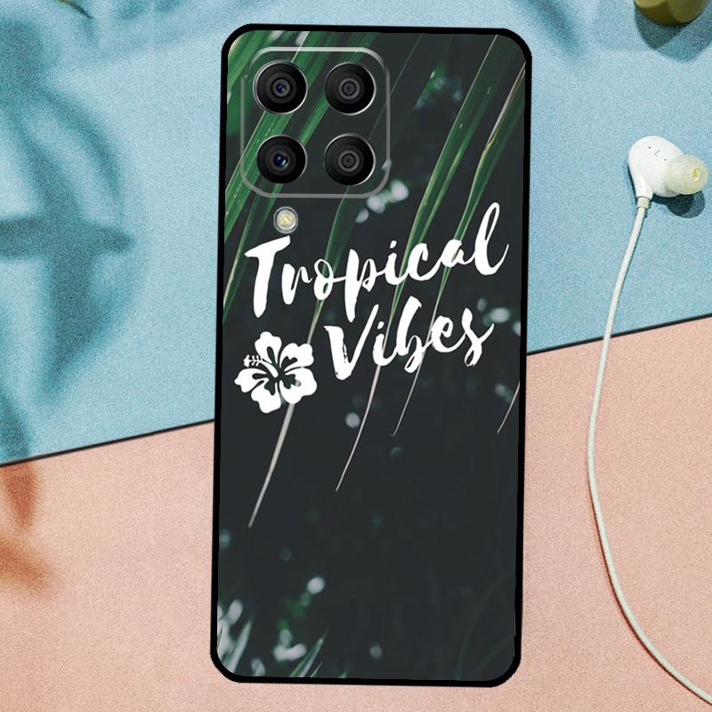 Monstera Leaves Palm Tree Flowers For Samsung Galaxy M53 M33 M11 M21 M31 M12 M13 M14 M15 M35 M34 M54 M32 M52 M06 M16 M55 Case