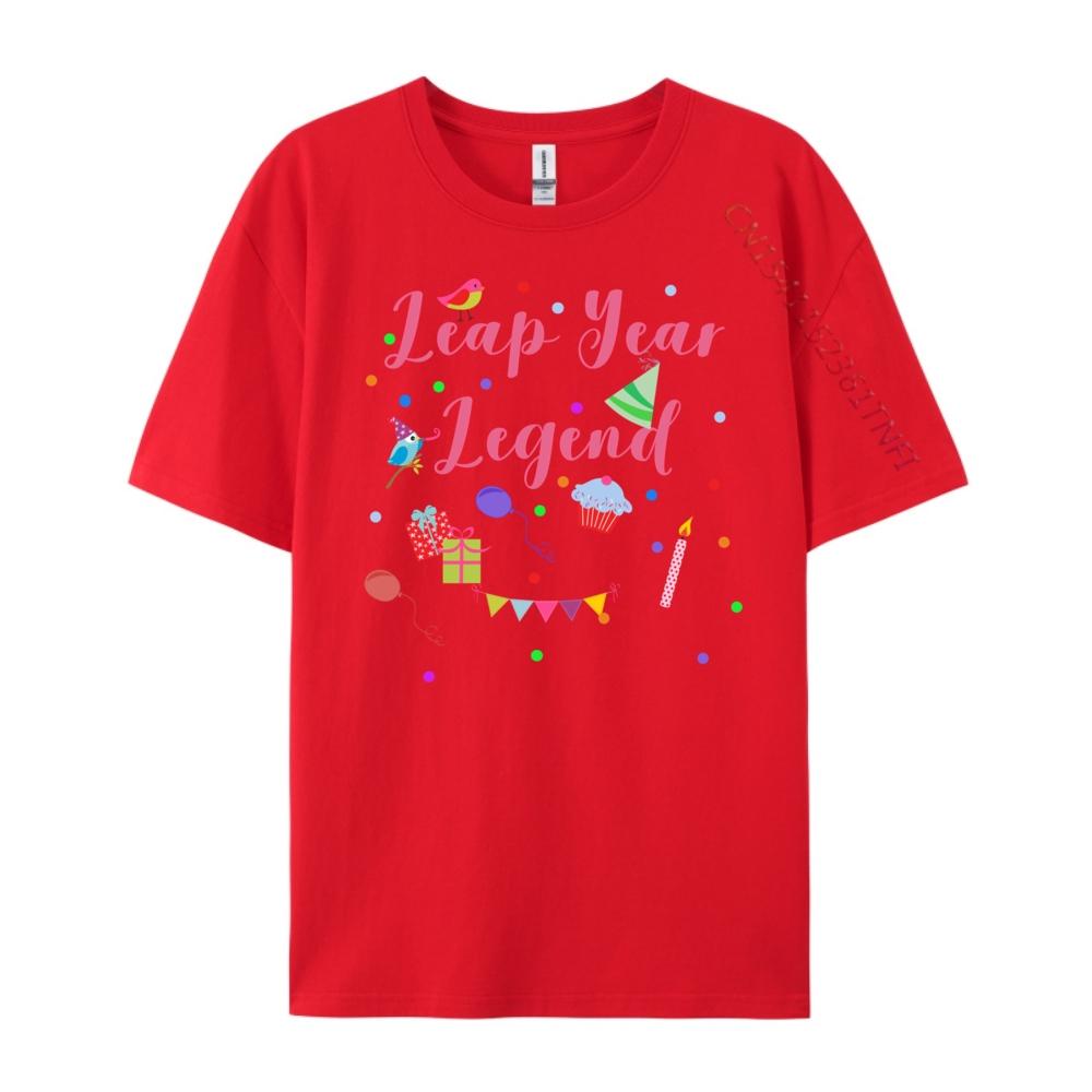 Leap Year Legend February 29 Birthday Pink White Graphic Tee Printed TShirt England Style Classic Short sleeve S