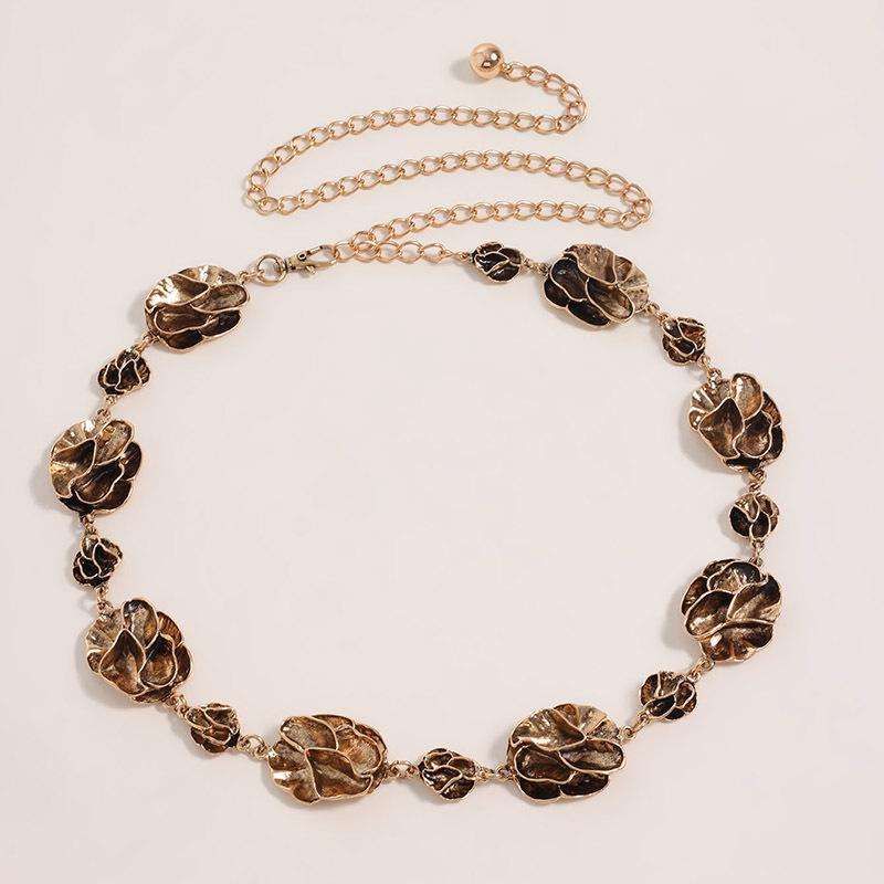 

High-end Women s Waist Chain Three-dimensional Flowers Fashionable Atmospheric Metal Waist Chain Sweet and Cool Style Stacked Women s Waist Chain