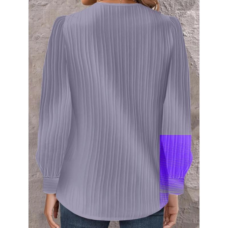 Women S V Neck Solid Long Sleeve Casual Button Shirt
