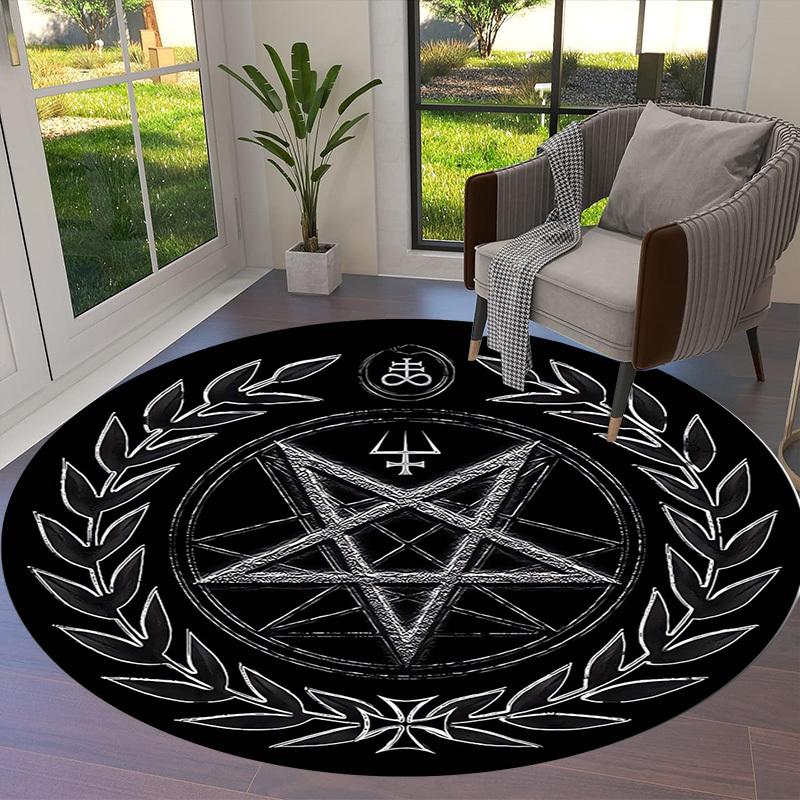 1pc Office Carpet Chair Mats Pentagram Seal of Solomon Perfect for Decorating Office Chairs, Living Rooms, Or Bedrooms