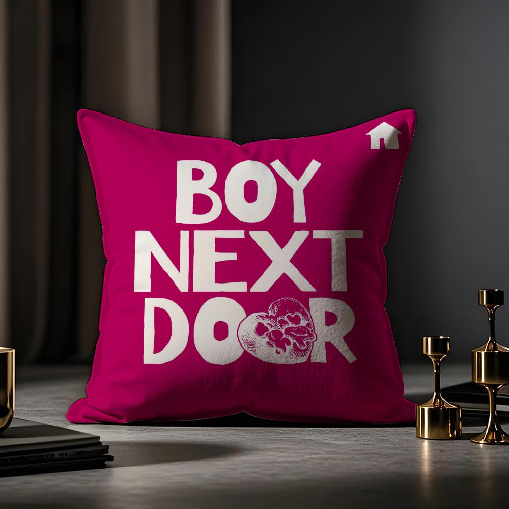 Boynextdoor Album Kissenbezug Anti-Milben Kissenbezug Unsichtbarer Reißverschluss Seidiger Kurzer Plüsch Sofakissenbezug