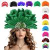 Feather Headbands Sequins Mardi Gras Headwear for Girls Masquerade Accessories