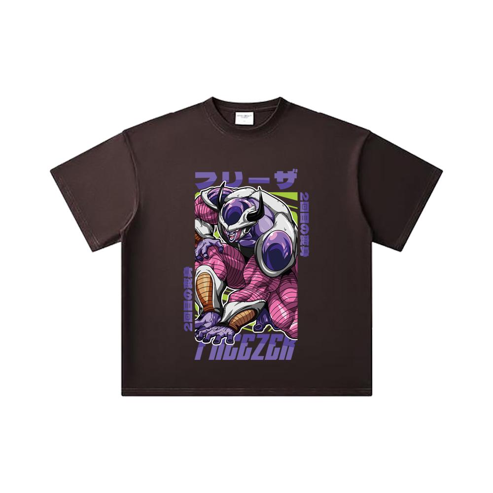 260 GSM Double Yarn 32 Count 100% Cotton Dragon Ball V72 King Cold Print Unisex Heavy Cotton T Shirt