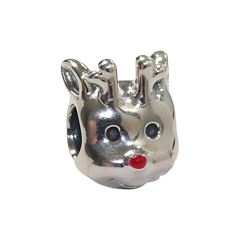 Pandora Christmas Red Nosed Reindeer Charm Women s Silver 791781EN39 серебряный
