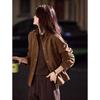 Faux Suede Retro Stand-Collar Jacket
