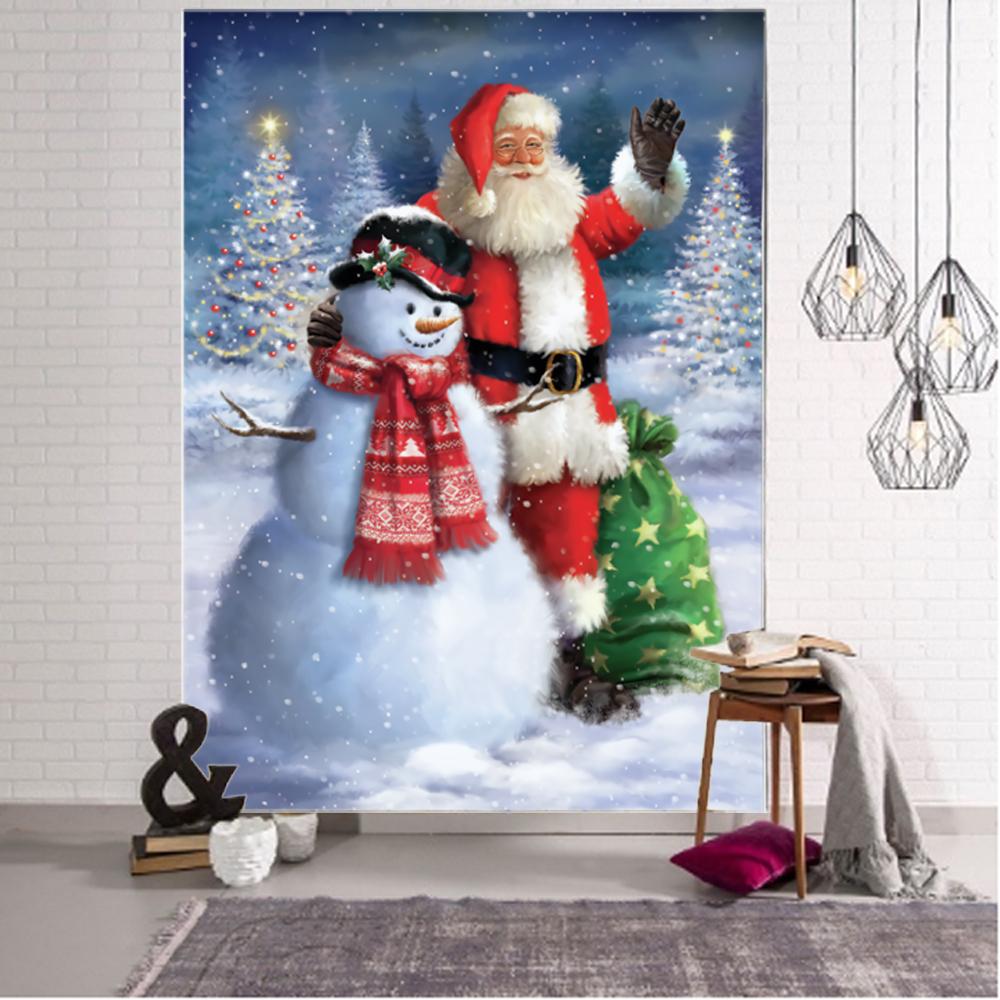 Christmas Santa Background Decoration Tapestry Christmas Party Bar Background Decoration Tapestry Christmas Home Background