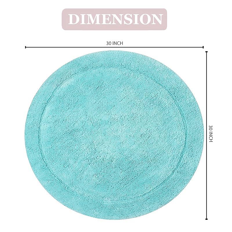 Home Weavers Waterford Collection 100% Cotton Tufted Bath Rug, Extra Soft and Absorbent Bath Rugs, Non-Slip Bath Mats, M 30 Round