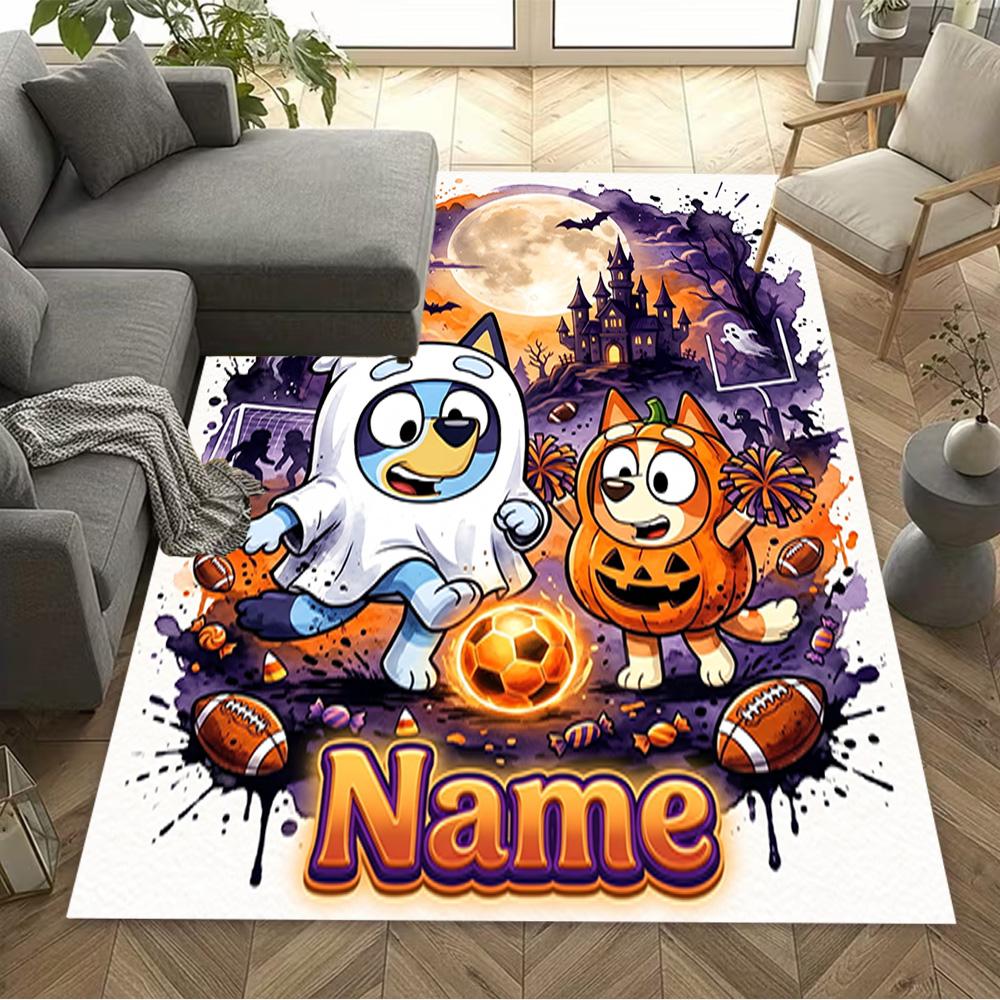 Bluey Adventures Customize Text Area Rug Perfect for Study room Foyer Dormitory Kitchen Antislip Carpet Office home decor Perfect Gift for Women/Men