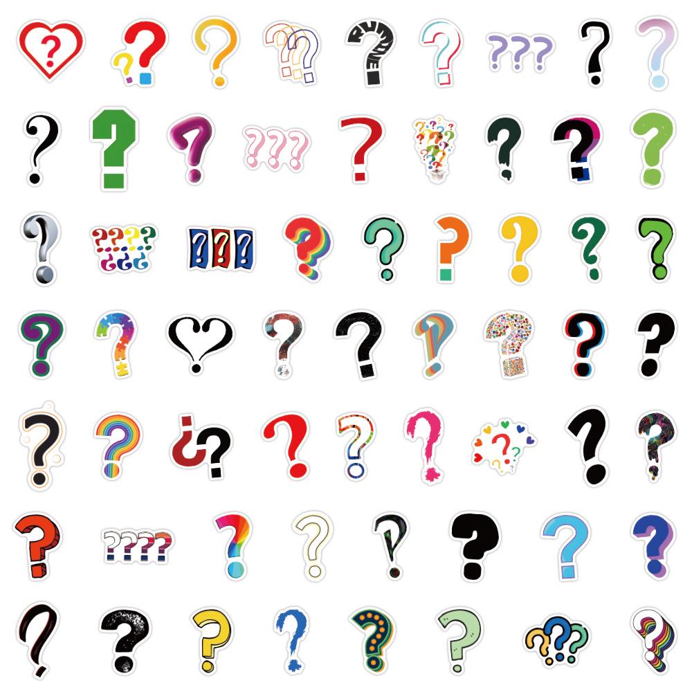 60-120 Question Mark Graffiti Stickers for Cars, Luggage, and Cups