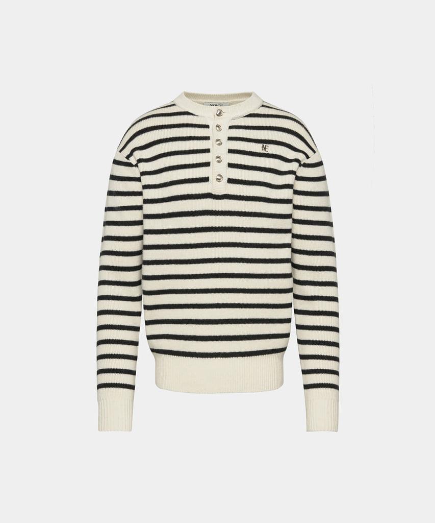 Noiseu Wool Henley Neck Sweater - Ivory