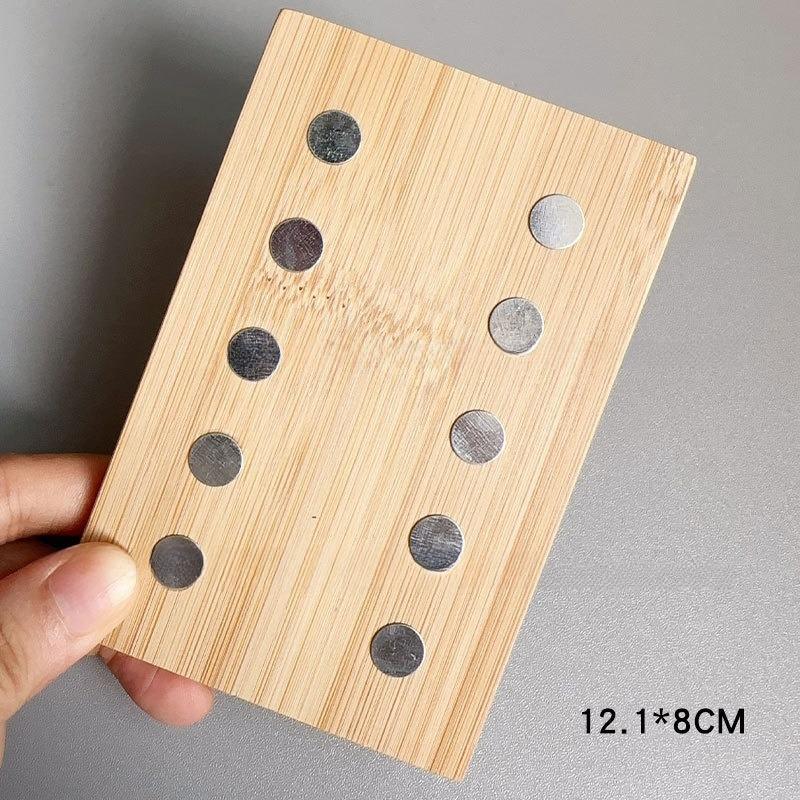 Widened Double Row 10 Grids Wooden Nail Practice Stand Nail Display Stand Set Magnetic Nail Tips Practice Holders Manicure Tool
