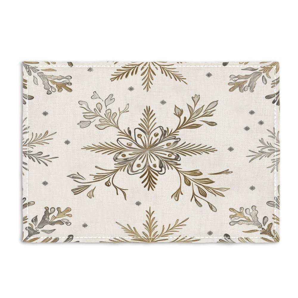 

4PcsRed Merry Christmas Placemats Winter Xmas Birds Table Mats Holiday Snowflakes Rustic Kitchen Dining Placemats for Home Party 4Pcs-30X45cm(12X18in