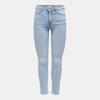 Women's Light Blue Denim Skinny Jeans with Button Closure