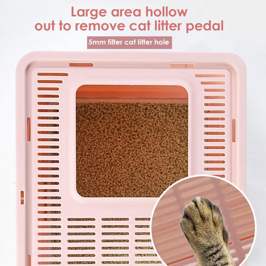 Pink/Grey/Blue Folding Cat Litter Box Enclosed Large Kitty Toilet Litter Scoop With shovel Foldable Tray