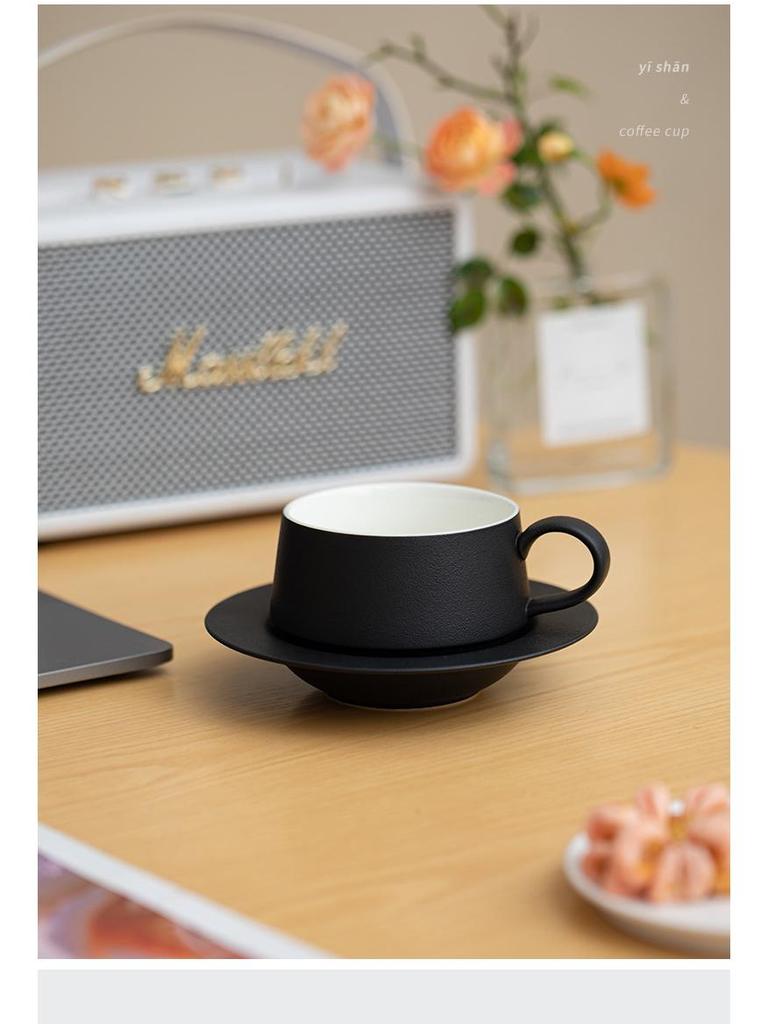 High-End Gradient Ceramic Coffee Cup & Saucer Set for Afternoon Tea