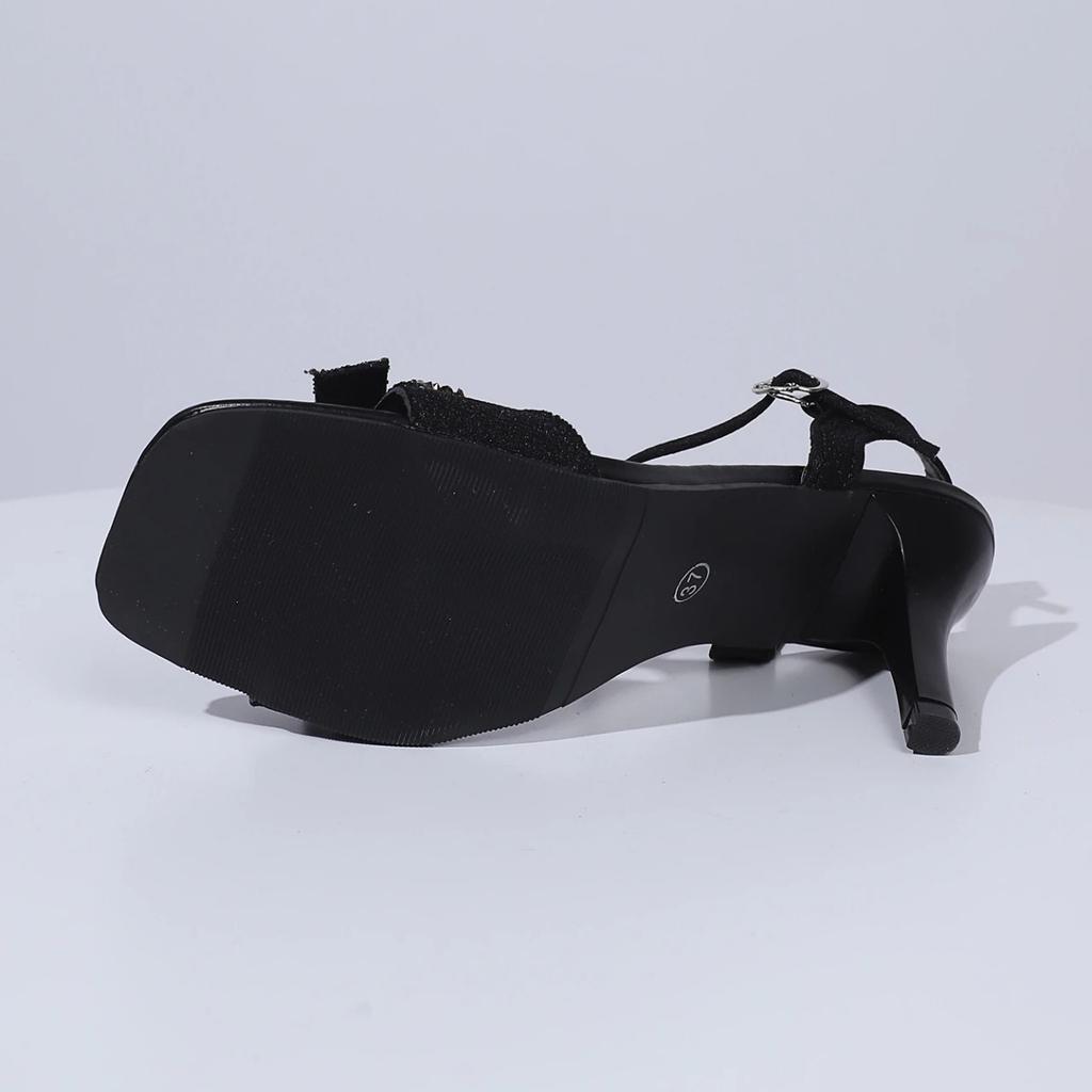 Sweet Sandals Woman Pumps Fashion Ankle Buckle Strap Casual High Heels Shoes Women Butterfly knot Summer Sandals Plus Size