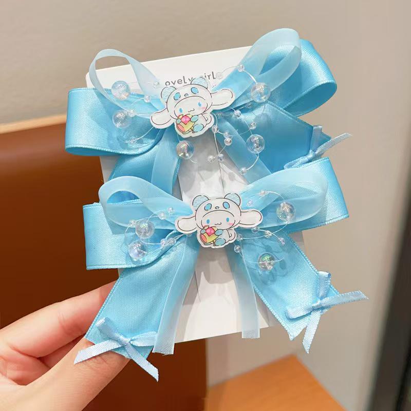 Kuromi Black & Purple Hair Accessories - Cute Bow Hair Clips for Girls and Babies