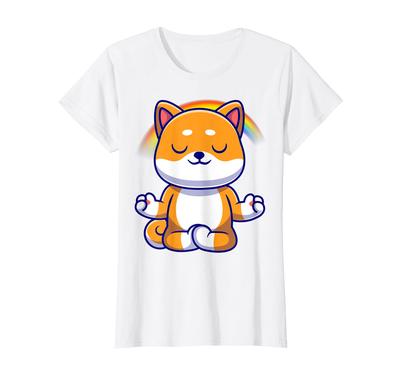 Shiba Inu Weißes Yoga Damen T-Shirt