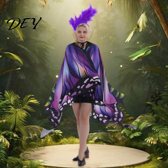 Butterfly Wings Costume Halloween for Women, Adults Fairy Shawl Women Cape Wing Music Festivals, Cosplay Party Theme Photo Prop
