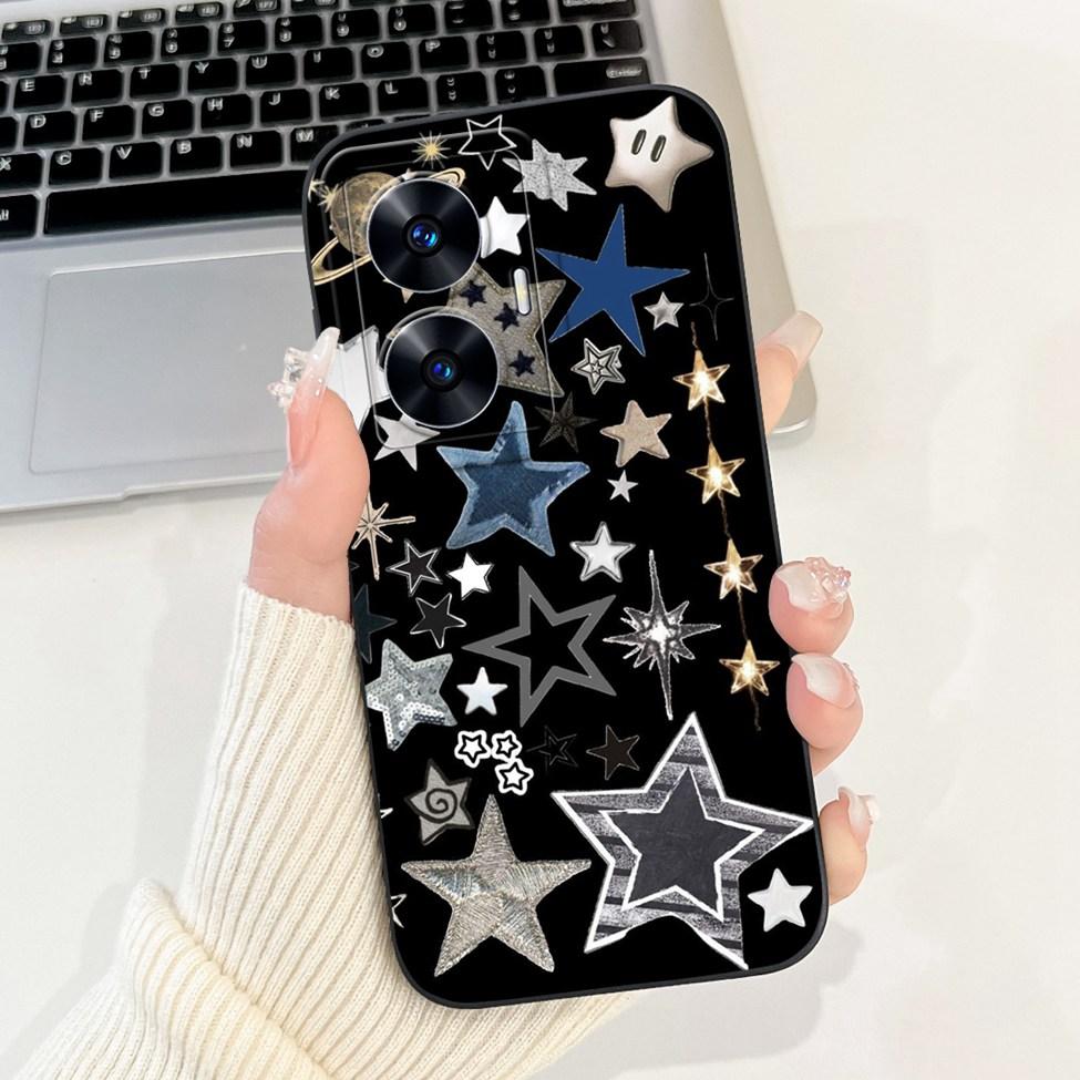 For Realme C55 Case RMX3710 Silicone Cute Cat Fashion Butterfly Flowers Love Painted Cover For Realme Narzo N55 Phone Case Funda