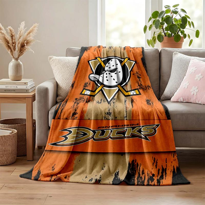 Anaheim Ducks Decke Flanelldecke Weich Gemütlich Plüsch Überwurf für Sofa Bett Leichte Heimdekoration