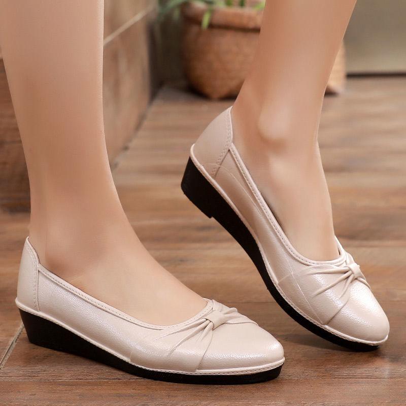 Single Shoe Shallow Mouth Women's Bow Work Shoes Lightweight Rain Shoes Anti Slip and Waterproof