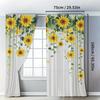 2D Graphic Design Sunflower Watercolor Sheer Curtains 2-Piece Set Machine Washable Polyester Pole Style Suitable for Living Room