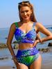 Bikini con Estampado de Leopardo en Degradado Azul y Rosa: Bañador de Estilo Europeo y Americano de Moda