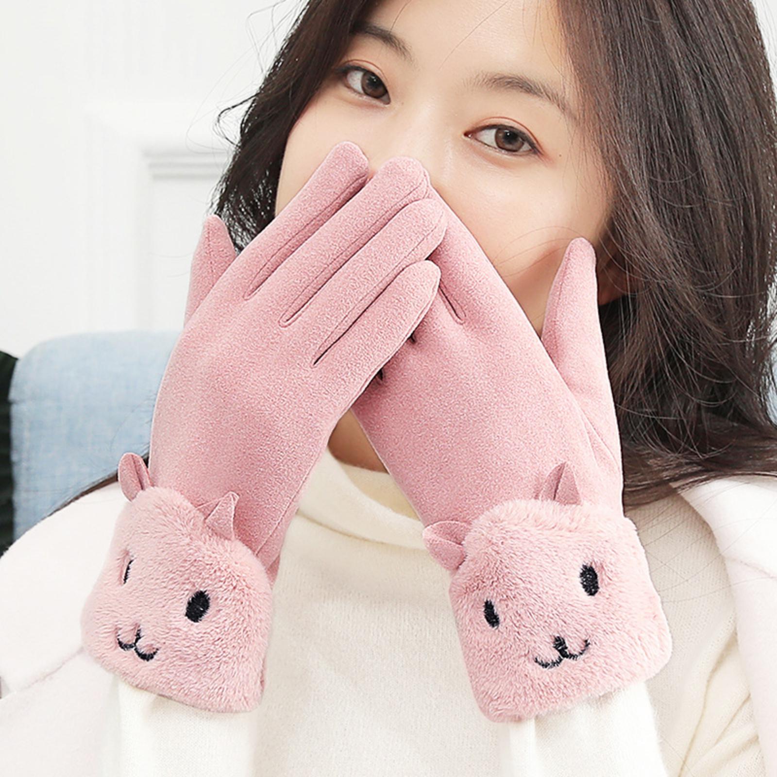 

Детские теплые перчатки плюс флисовые перчатки, защищающие от холода One Size розовый